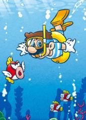 赤い魚 おいマリオお前体重いだろ浮き輪沈んでるぞ アニメーションへのボケ ボケて Bokete